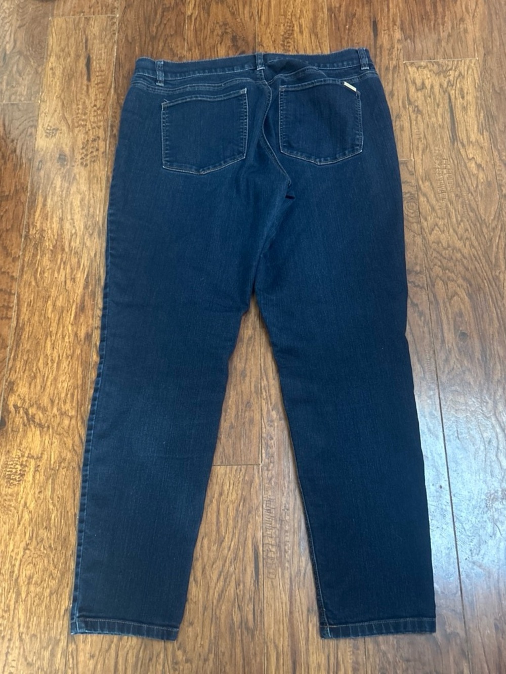 Women’s Dark Blue Stretch Denim Jeans Size Lr - Picture 6 of 7